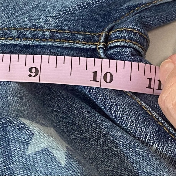 JUDY BLUE - SZ. 0 / 24 - SUPER FLARE FIT - BELL BOTTOM DISTRESSED STAR - B7 - Picture 7 of 15